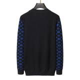 Men's casual Cotton jacquard Long sleeve Cardigan Sweater black 3019