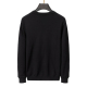 Men's casual Cotton jacquard Long sleeve round neck Sweater black 3013