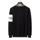 Men's casual classics Cotton jacquard Long sleeve round neck Sweater black 3005