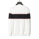 Men's casual classics Cotton jacquard Long sleeve round neck Sweater white 3006