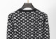 Men's casual Cotton jacquard Long sleeve round neck Sweater black 3036