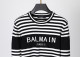 Men's casual Cotton stripe jacquard Long sleeve Cardigan Sweater black white 3057
