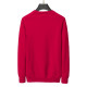 Men's casual Cotton stripe jacquard Long sleeve Cardigan Sweater red 3003