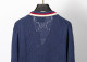 Men's casual Cotton jacquard Long sleeve Cardigan Sweater blue 3024