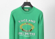 Men's casual Cotton jacquard Long sleeve round neck Sweater Green 3015