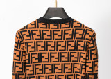 Men's casual Cotton jacquard Long sleeve Cardigan Sweater brown 3030
