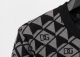 Men's casual Cotton jacquard Long sleeve Cardigan Sweater black 3025