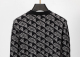 Men's casual Cotton jacquard Long sleeve Cardigan Sweater black 3025