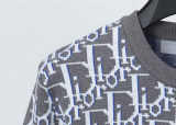 Men's casual Cotton stripe jacquard Long sleeve Cardigan Sweater grey 3035