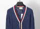 Men's casual Cotton jacquard Long sleeve Cardigan Sweater blue 3024