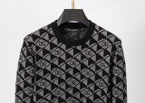 Men's casual Cotton jacquard Long sleeve Cardigan Sweater black 3025