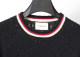 Men's casual Cotton jacquard Long sleeve round neck Sweater black 3027