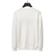 Men's casual Cotton jacquard Long sleeve round neck Sweater white 3014