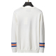 Men's casual Cotton jacquard Long sleeve round neck Sweater white 3056