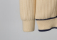 Men's casual Cotton jacquard Long sleeve Cardigan Sweater apricot 3023