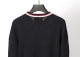 Men's casual Cotton jacquard Long sleeve round neck Sweater black 3027