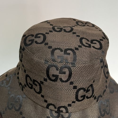 Jumbo GG Canvas Sunshade hat Brown