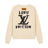 Men's casual Cotton Alphabet Print Long sleeve Sweater apricot