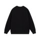 Men's casual Cotton Alphabet Print Long sleeve Sweater black