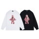 Men's casual Cotton character Print Long sleeve Sweater white