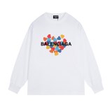 Men's casual Cotton love Print Long sleeve Sweater white