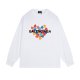 Men's casual Cotton love Print Long sleeve Sweater white