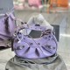 Women's original Le cagole Cowhide locomotive bag purple