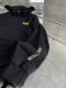 Men's casual Cotton Alphabet Print Long sleeve hoodies black