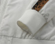 Men's casual Cotton embroidery Long sleeve zipper Jacket white 1778