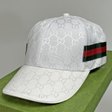 Decorated striped ribbon GG canvas baseball cap 053#
