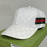 Decorated striped ribbon GG canvas baseball cap 053#