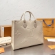 Women's original onthego Cowhide knurling handbag white 35cm