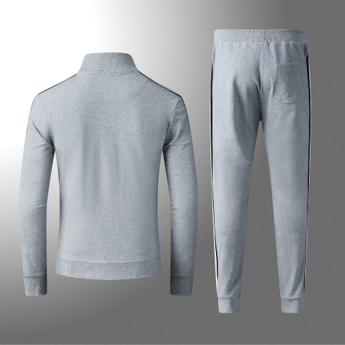 Men's casual Cotton jacquard Long sleeve zipper Jacket Tracksuit Set 88866
