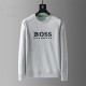 Men's casual Cotton embroidery Long sleeve round neck  Sweatshirt white 20252