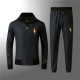 Men's casual Cotton embroidery Long sleeve Jacket Tracksuit Set 8269