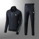 Men's casual Cotton jacquard Long sleeve zipper Jacket Tracksuit Set 88831