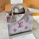 Women's original onthego Cowhide handbag white pink 25cmx11cmx19cm