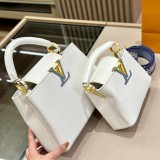 Women's original Taurillon Cowhide handbag white