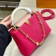 Women's original Taurillon Cowhide handbag pink 28cm