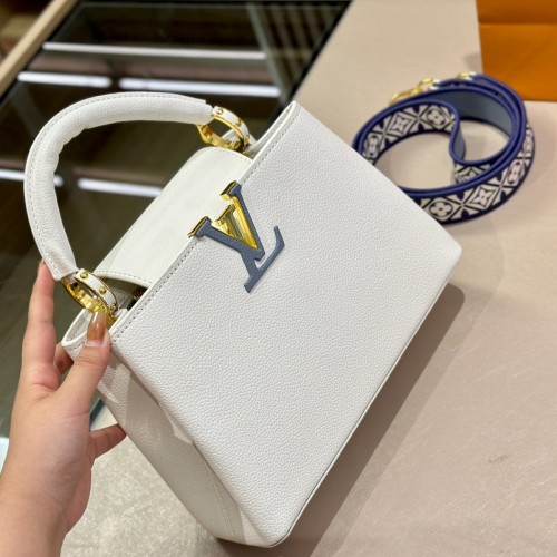 Women's original Taurillon Cowhide handbag white