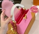 Women's original Taurillon Cowhide handbag pink 20cm