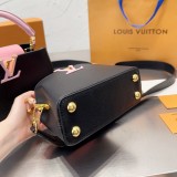 Women's original Taurillon Cowhide handbag black pink