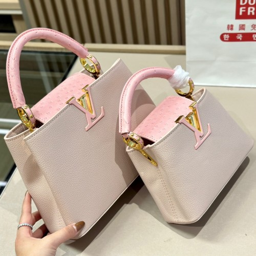 Women's original Taurillon Cowhide handbag Light Pink