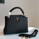 Women's original Capucines Cowhide handbag black 27cmx20cm