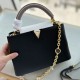 Women's original Capucines Cowhide  Chain Bag black 27cmx20cm