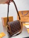 Women's original dauphine lock XL mini Cowhide shoulder bag Brown 20CMX16CM