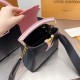 Women's original Taurillon Cowhide handbag black pink