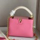 Women's original Capucines Taurillon Cowhide handbag Pink 20CMX14CM