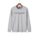 Men's casual Cotton embroidery Plush Long sleeve round neck Sweatshirt grey 1878