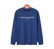 Men's casual Cotton embroidery Plush Long sleeve round neck Sweatshirt blue 1878